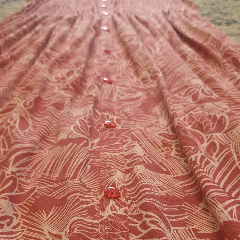 Woman Within Floral Sleeveless Dress - Red and White - Picture 5 of 6